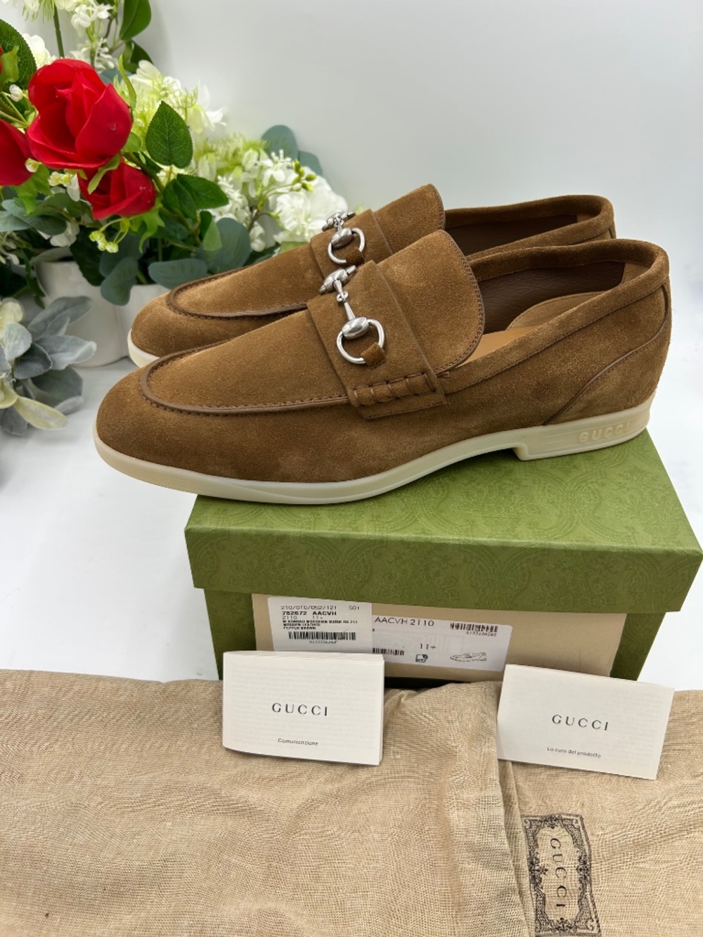 Men’s Gucci tan suede horse bit loafers. Size 11.5.(fits 12 US.) made in Italy. - Picture 4 of 11